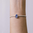 Berloque Hamsa Azul Prata 925
