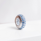 Berloque Separador Zircônia Azul Celeste Prata 925