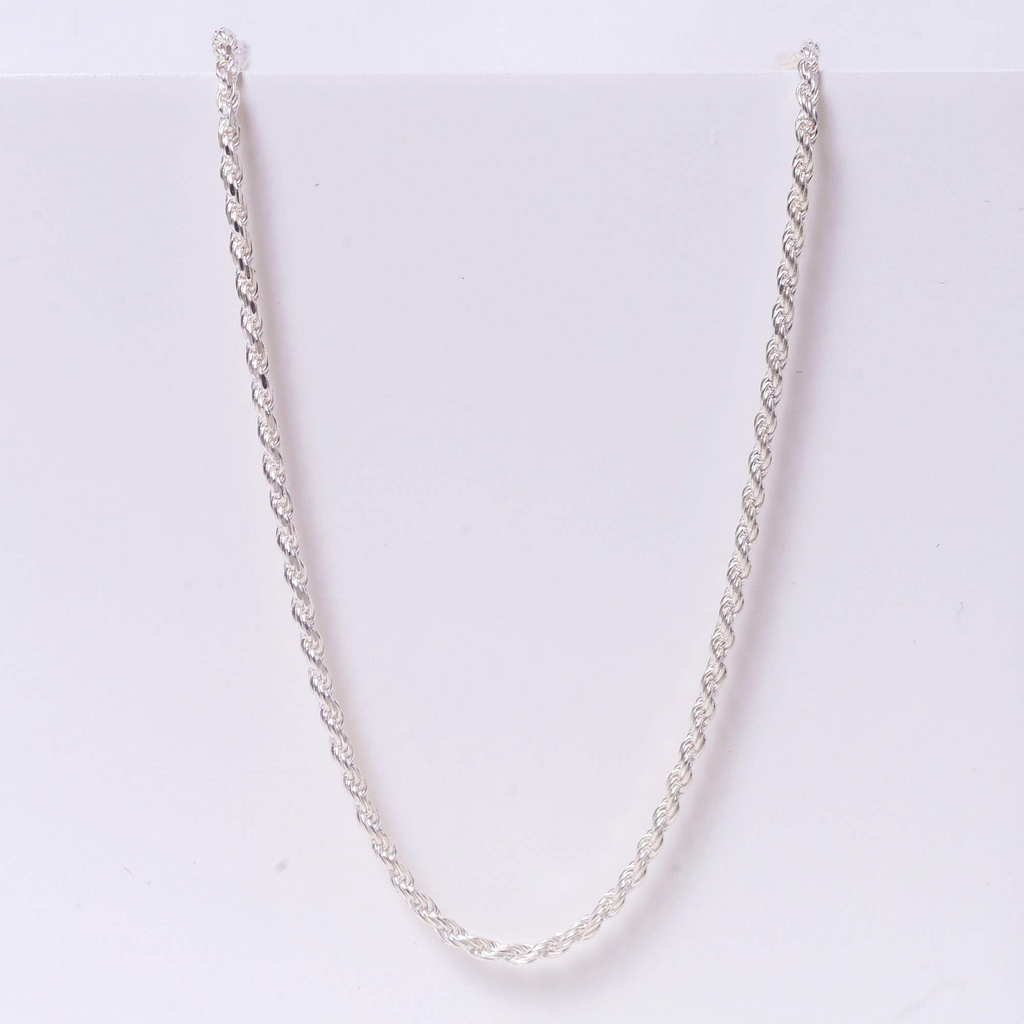 Corrente Cordão Baiano Fino 45cm Prata 925