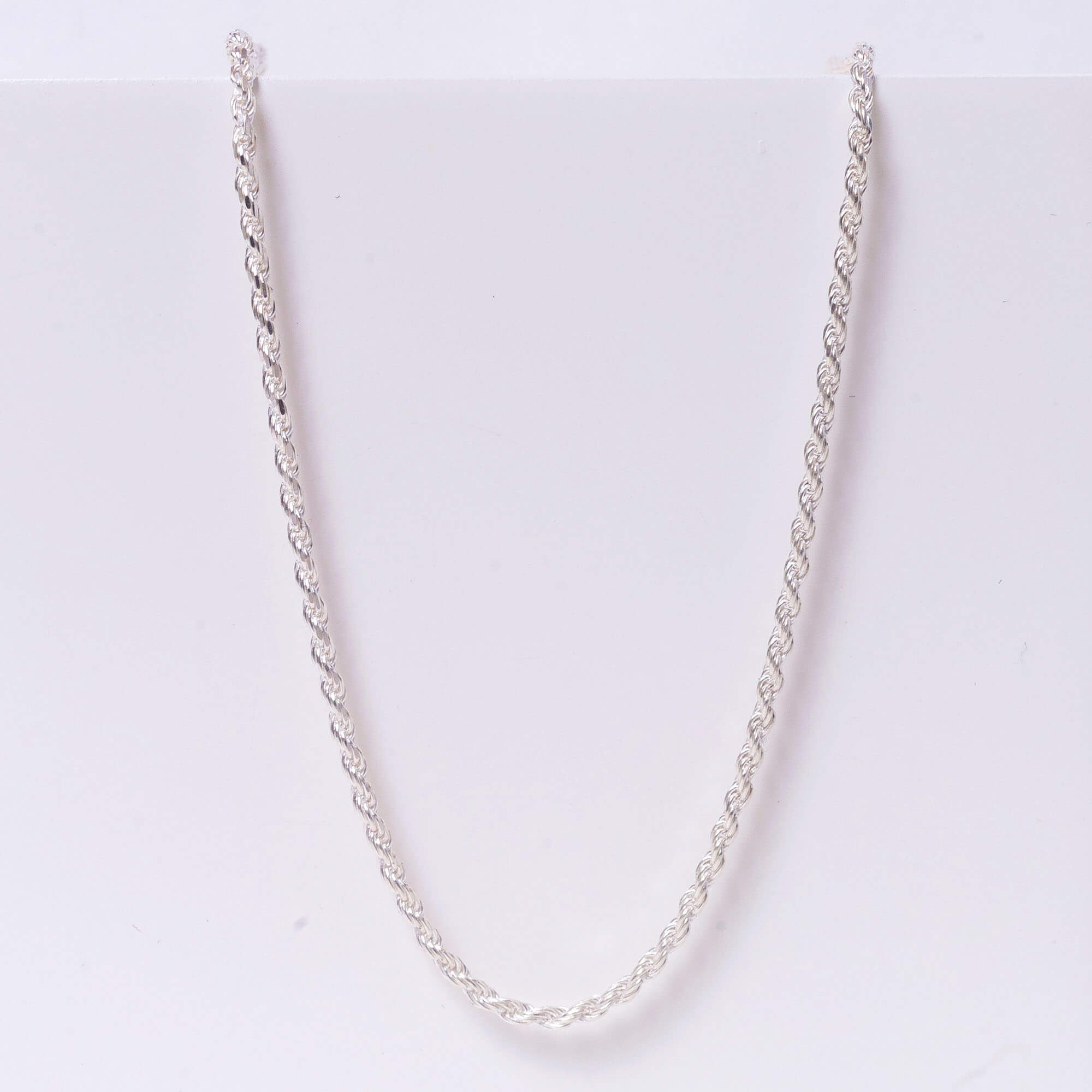 Corrente Cordão Baiano Fino 45cm Prata 925