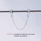 Corrente de Segurança Trava Silicone Prata 925