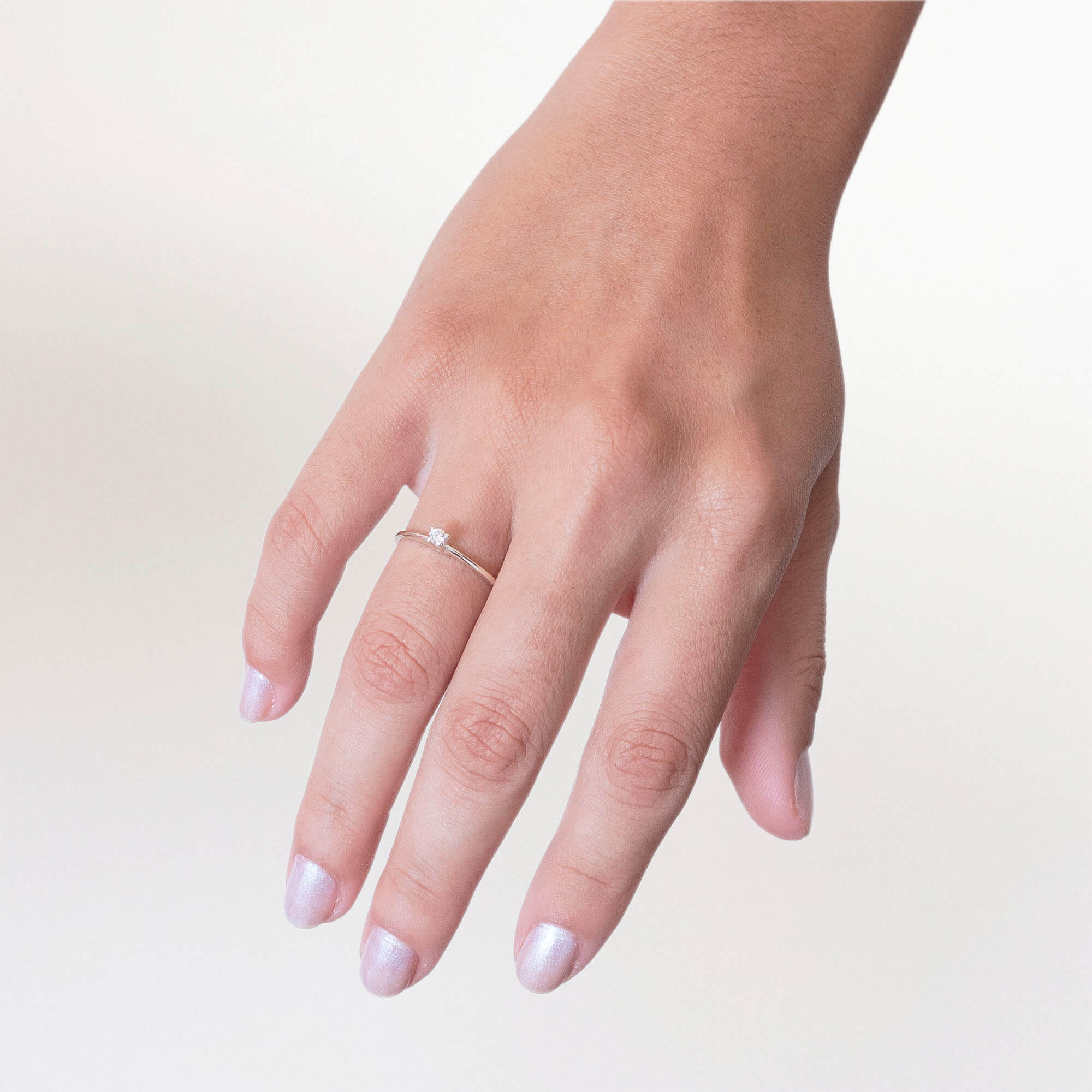 Anel Solitário Com Mini Zircônia Cristal Prata 925