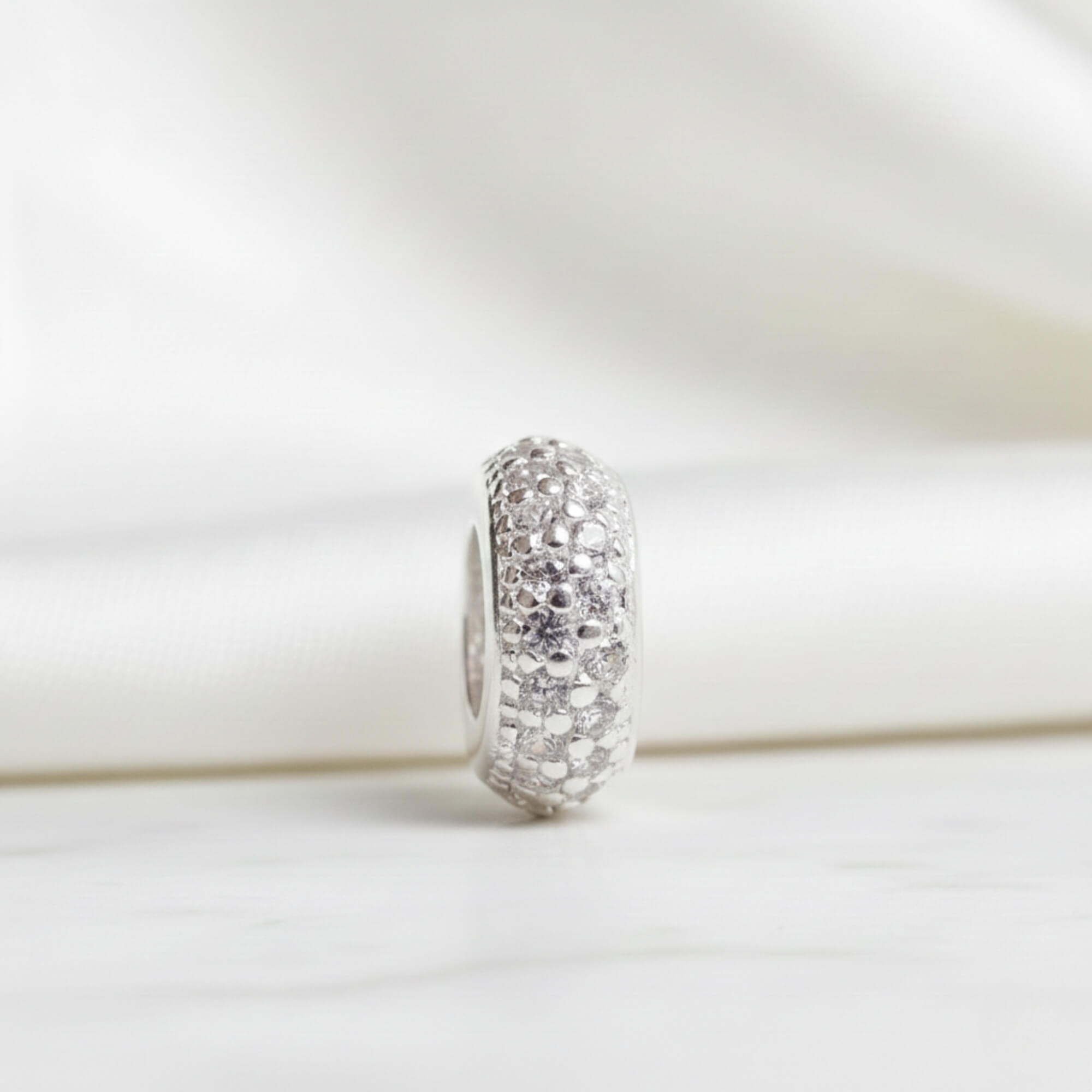 Berloque Separador Zircônia Cristal Prata 925