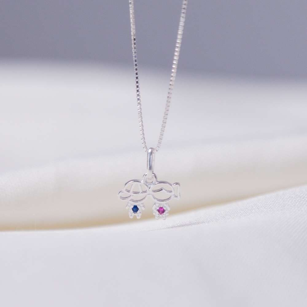 Colar Casal de Filhos Prata 925