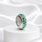 Berloque Separador Zircônia Verde Prata 925