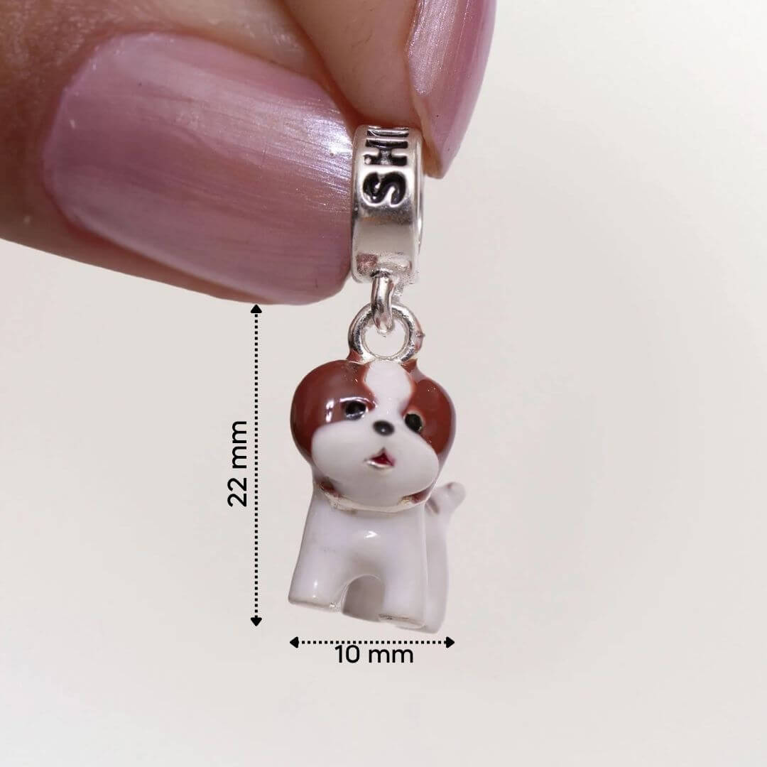 Berloque Cachorro Shih Tzu Prata 925