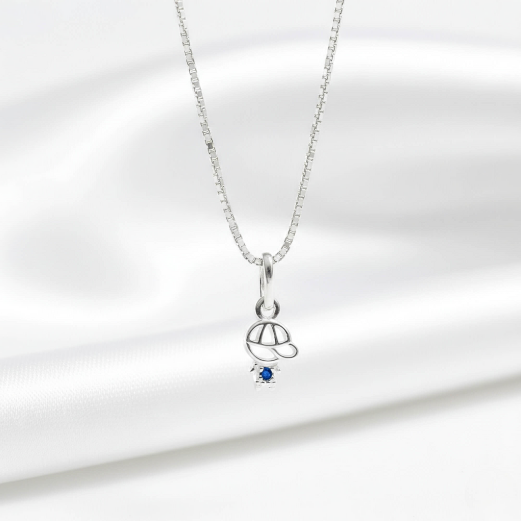 Colar Filho com Zircônia Azul Prata 925