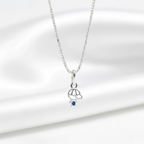 Colar Filho com Zircônia Azul Prata 925