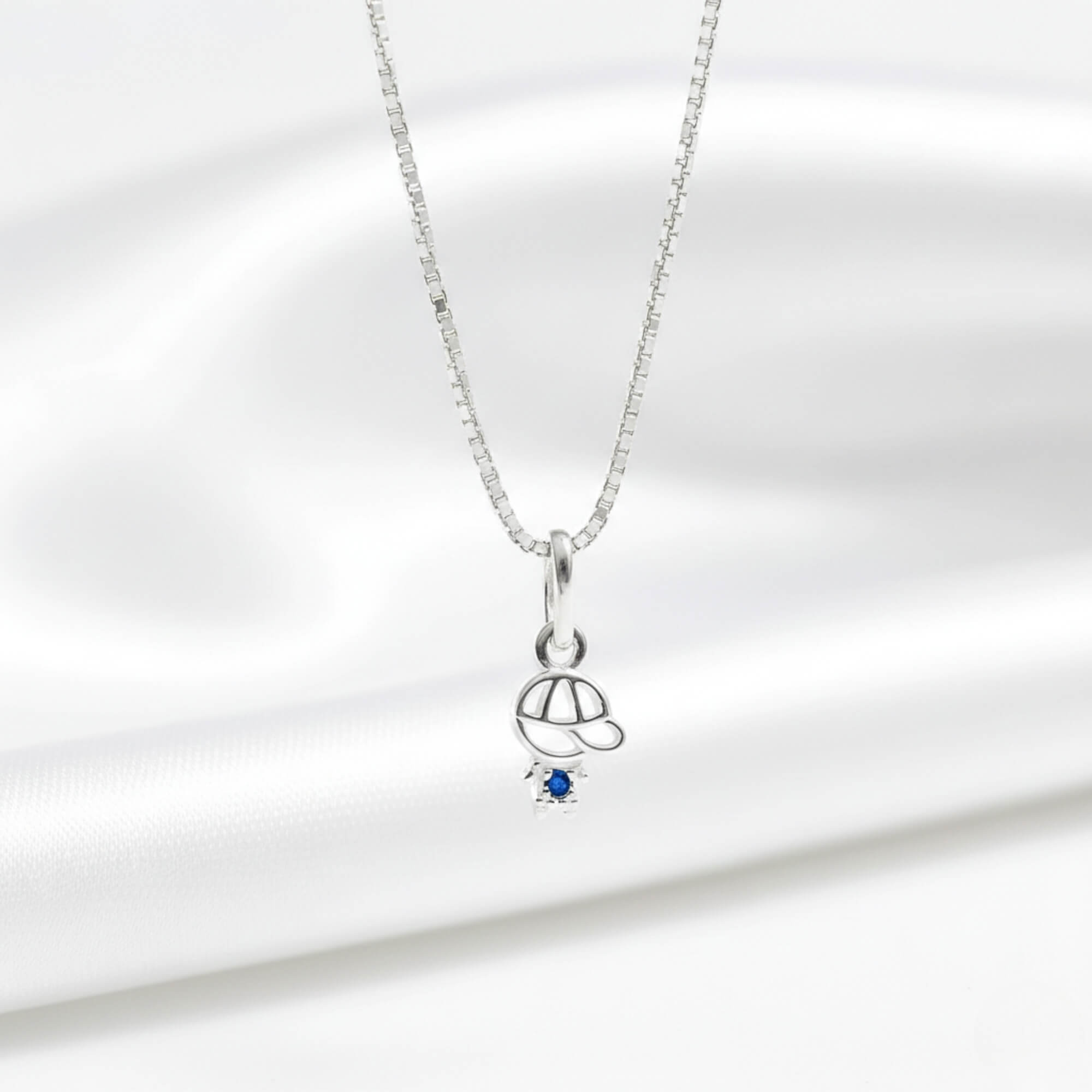 Colar Filho com Zircônia Azul Prata 925