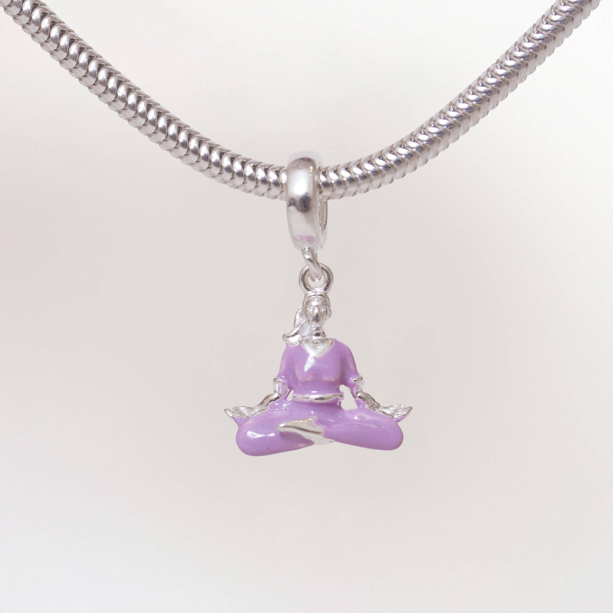 Berloque de Prata 925 Pingente Meditação
