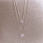 Colar Ponto de Luz Zircônia Cristal 6mm 40 cm Prata 925