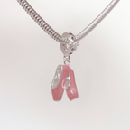 Berloque de Prata 925 Sapatilha de Ballet Rosa