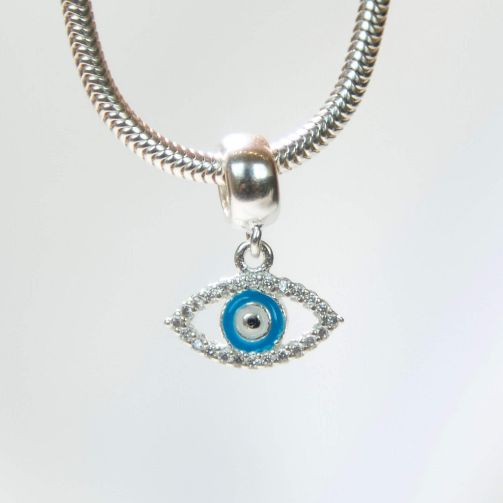 Berloque Olho Grego com Zirconia Prata 925
