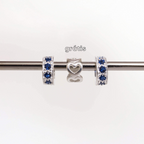 Leve 3 pague 2 - Kit de Berloques em Prata 925 2 unidades Mini Separador Zircônia Azul e Ganhe Mini Separador Corações