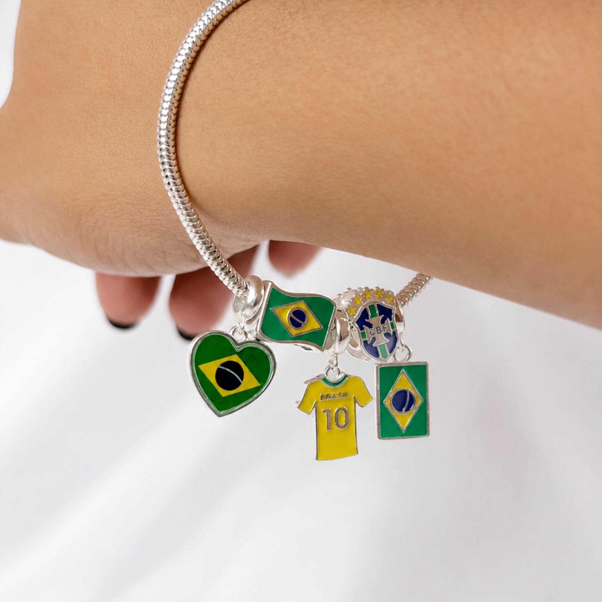 Berloque Camisa 10 Brasil Prata 925