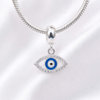 Berloque Olho Grego com Zirconia Prata 925