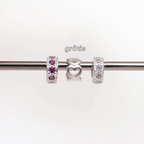 Leve 3 pague 2 - Kit de Berloques Prata 925 Mini Separador Zircônia Cristal e Rosa Pink e Ganhe Mini Separador Corações