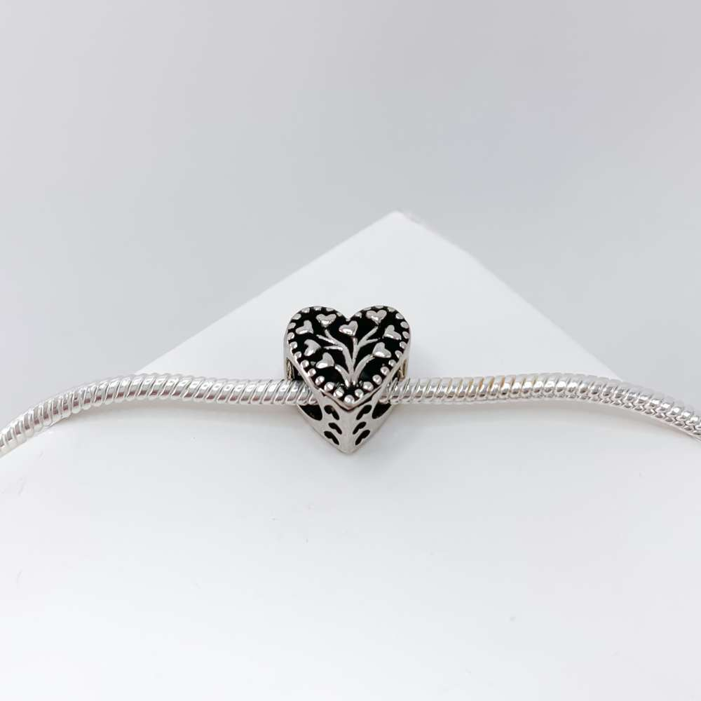 Berloque Coração Árvore da Vida Separador Prata 925