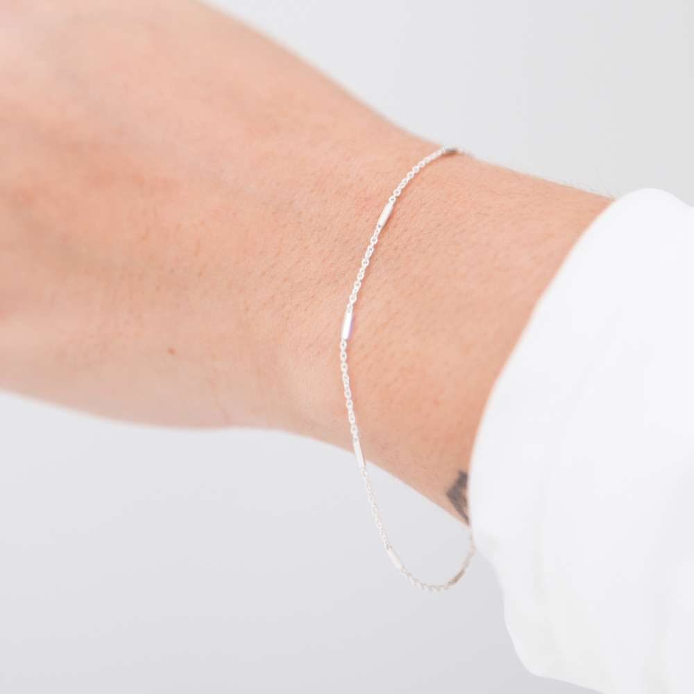 Pulseira Cartier Alternada 18cm Prata 925