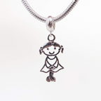 Berloque Menina Vazada Prata 925
