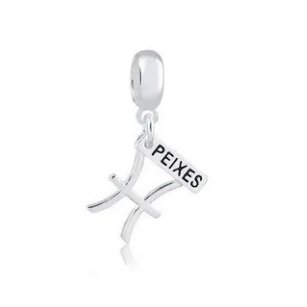 Berloque Signo Peixes Vazado Prata 925
