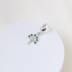 Berloque Mini Árvore da Vida Com Zircônias Verde Prata 925