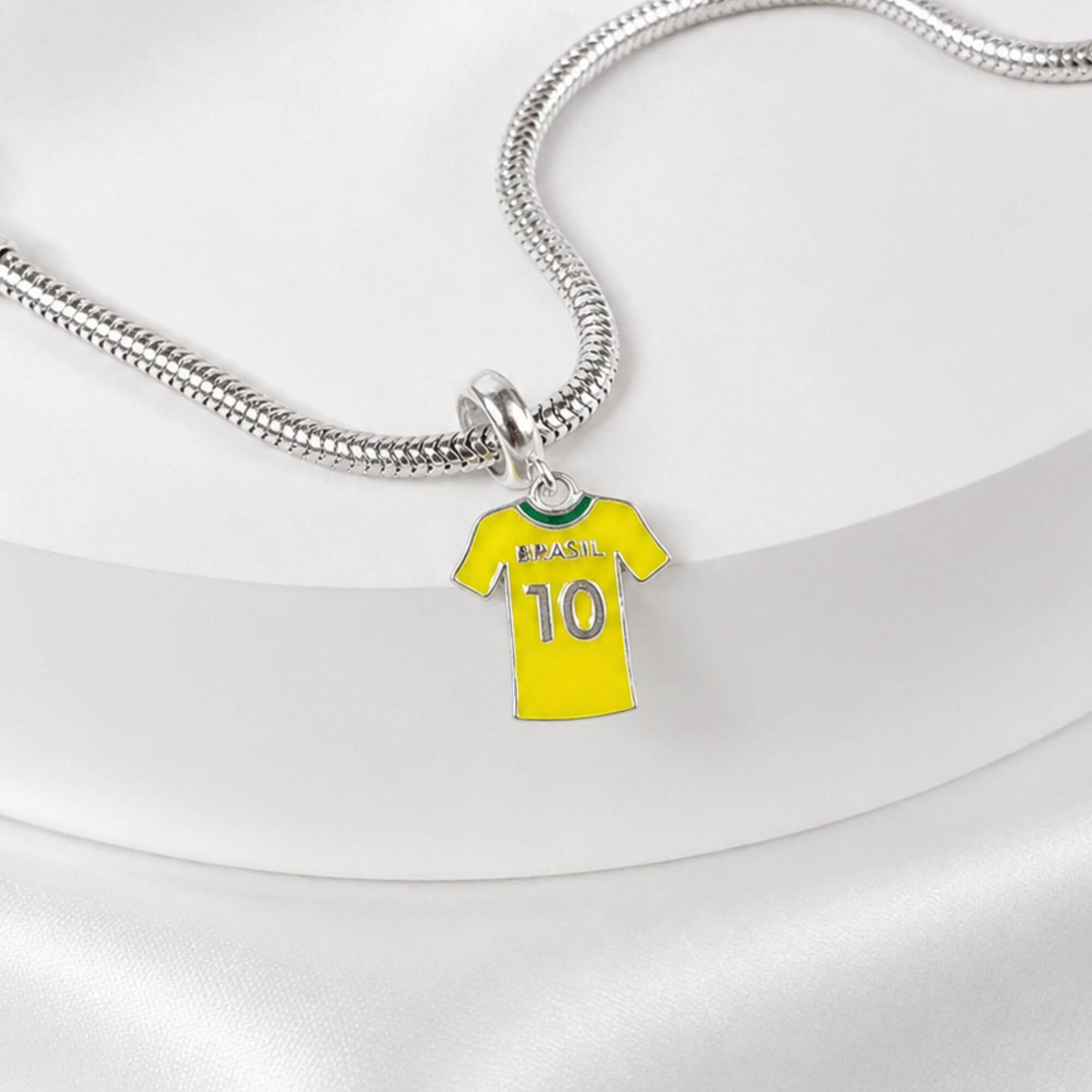Berloque Camisa 10 Brasil Prata 925