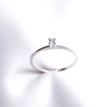 Anel Solitário Com Mini Zircônia Cristal Prata 925