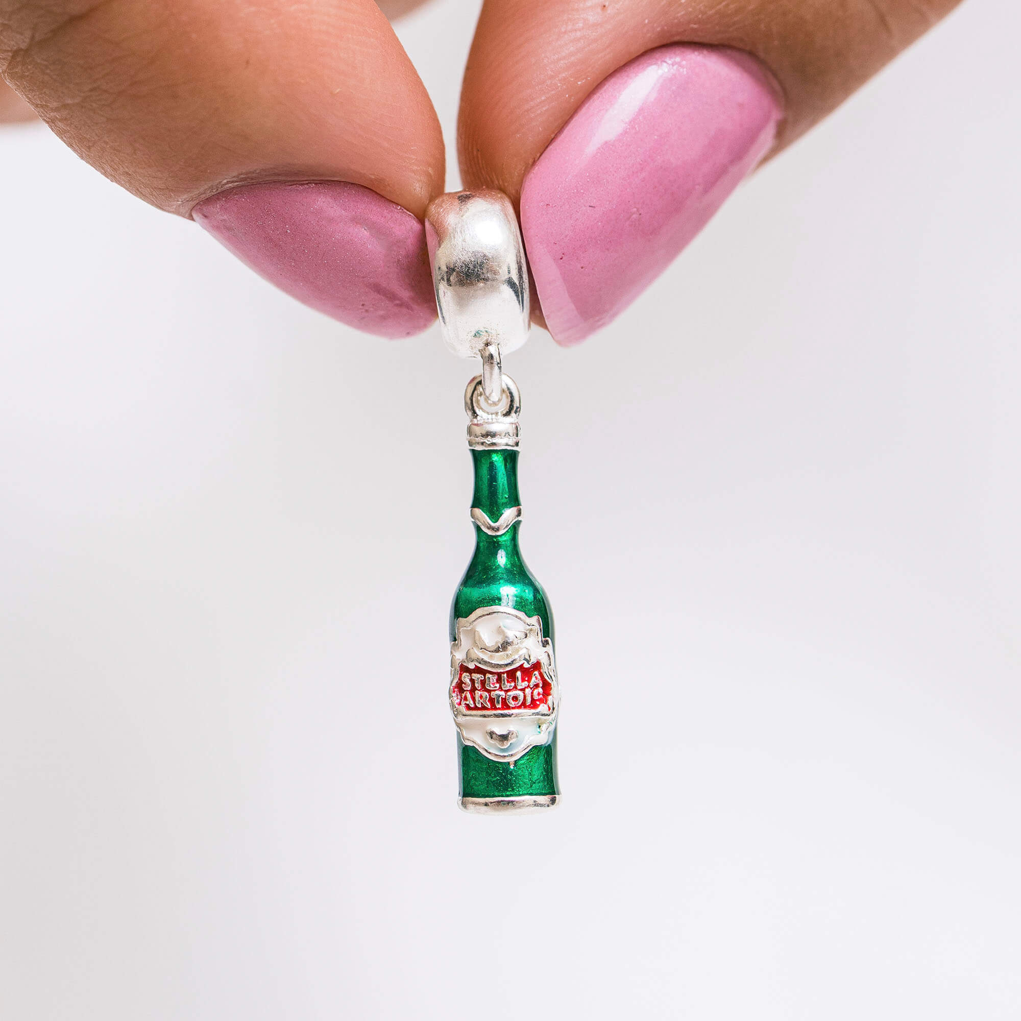 Berloque Cerveja de Garrafa Prata 925