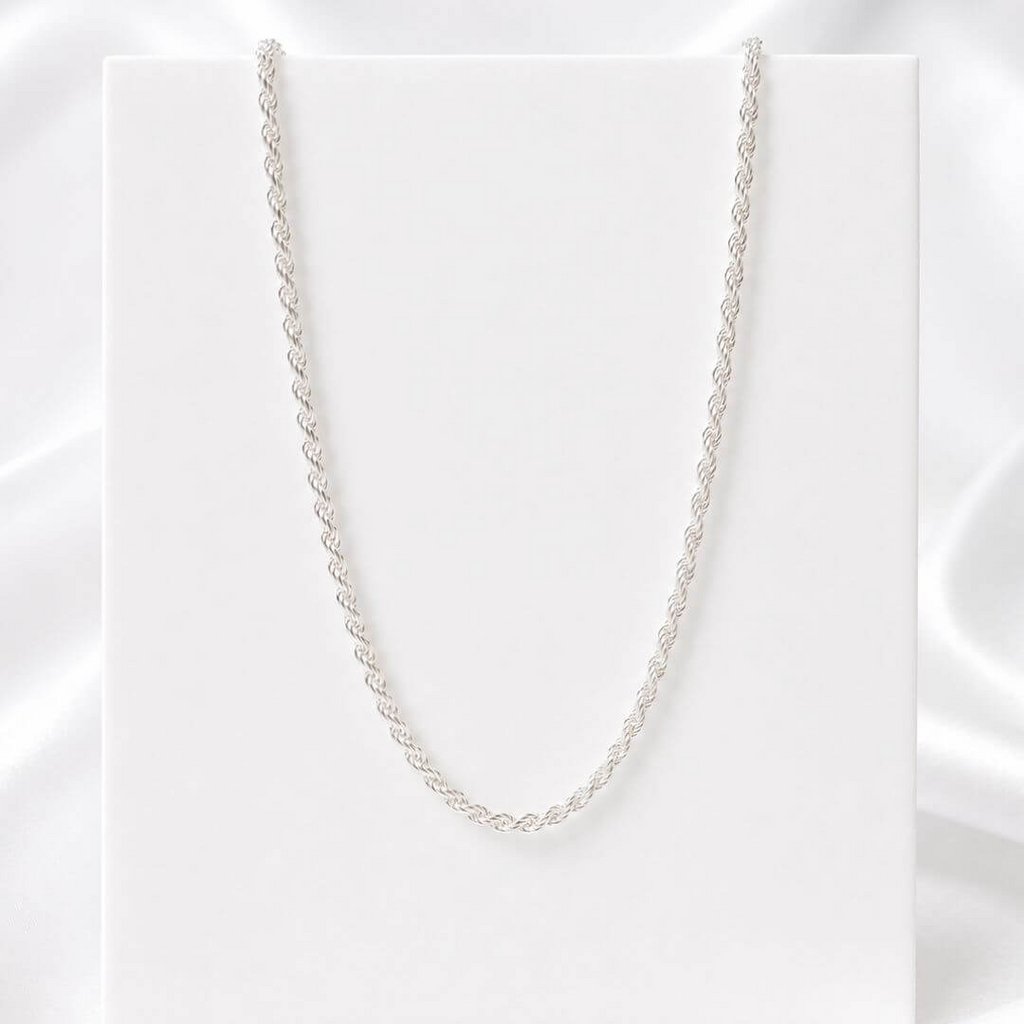 Corrente Cordão Baiano Fino 45cm Prata 925