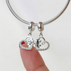 Berloque Dois Corações Quebra-Cabeça Best Friends Prata 925