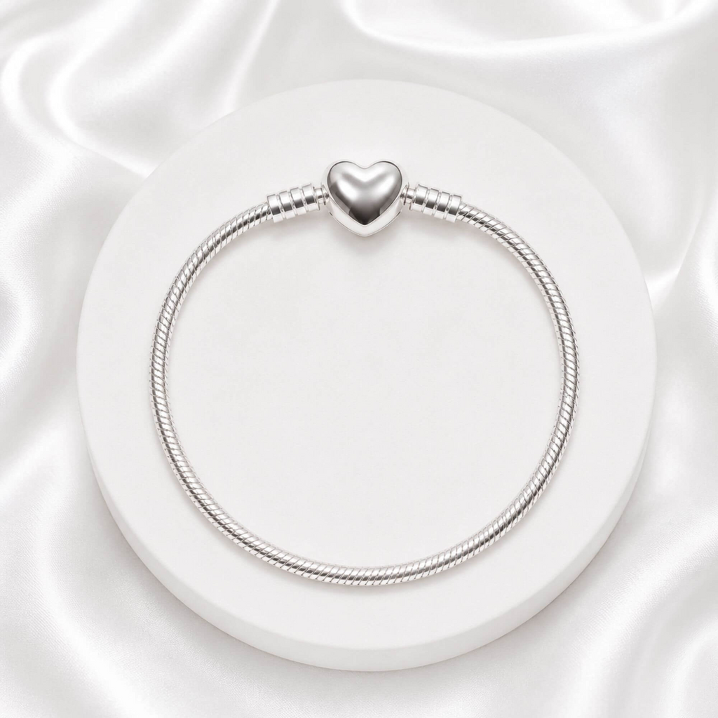 Pulseira de Berloque Coração Prata 925