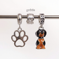 Leve 3 pague 2 - Kit de Berloques Prata 925 com Patinha Vazada, Dachshund Salsicha Preto e Ganhe Mini Separador Corações
