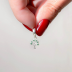 Berloque Mini Árvore da Vida Com Zircônias Verde Prata 925