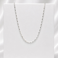 Corrente Palito Diamantado 40 cm Prata 925