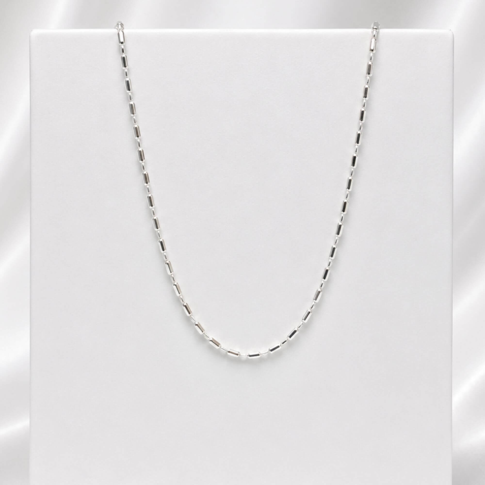 Corrente Palito Diamantado 40 cm Prata 925