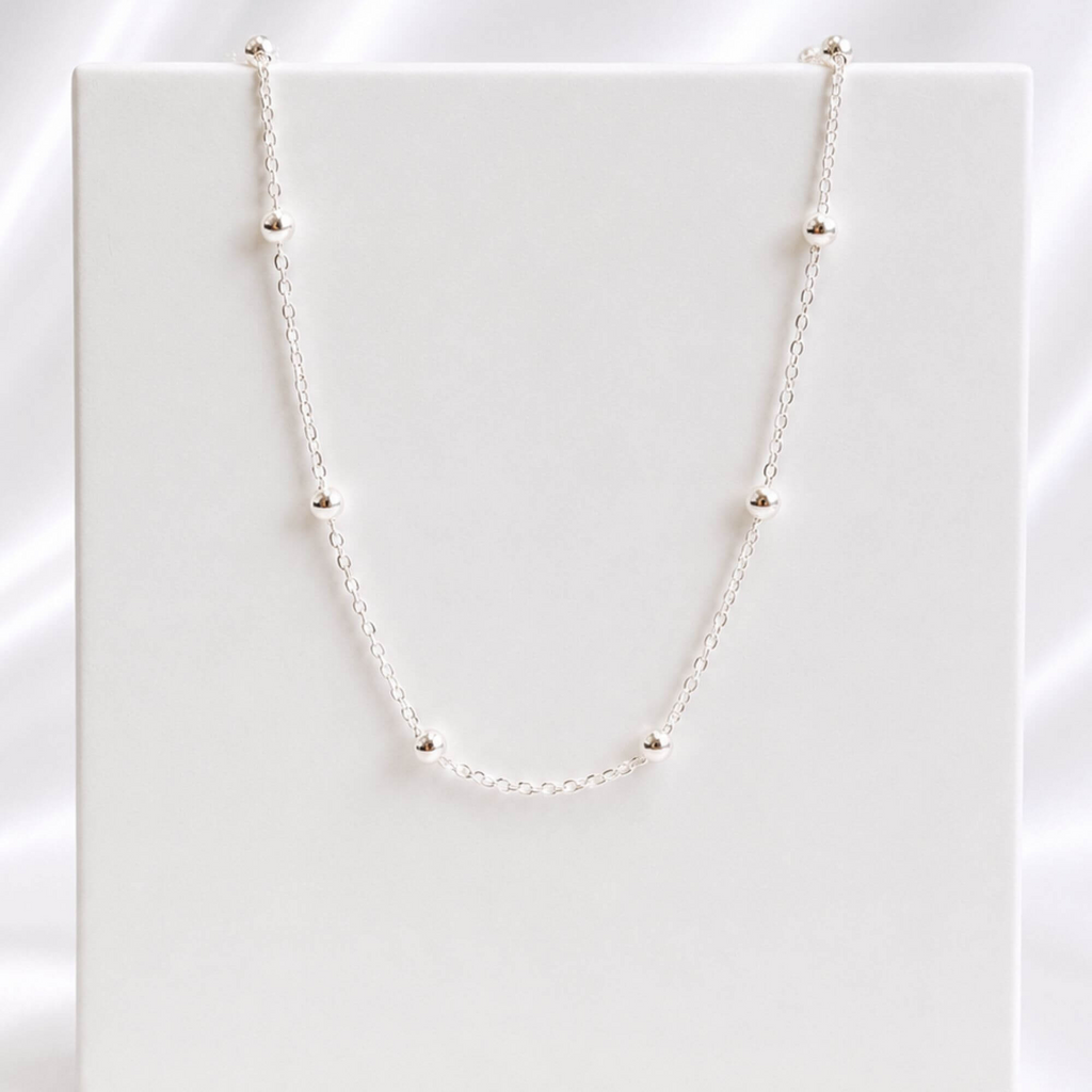 Corrente Cartier Com Bolinhas 45 cm Prata 925
