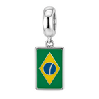 Berloque Bandeira do Brasil Copa do Mundo Prata 925