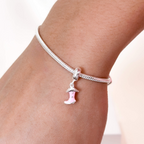 Berloque Bota Rosa e Chapéu Country Prata 925