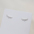 Brinco Ear Cuff Coroa Zircônias Cristais Prata 925