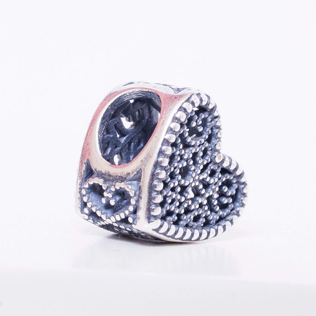 Berloque Coração Arabesco Prata 925