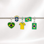 Berloque  Separador Bandeira do Brasil Prata 925