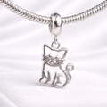 Berloque Gato Vazado Prata 925