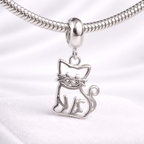 Berloque Gato Vazado Prata 925