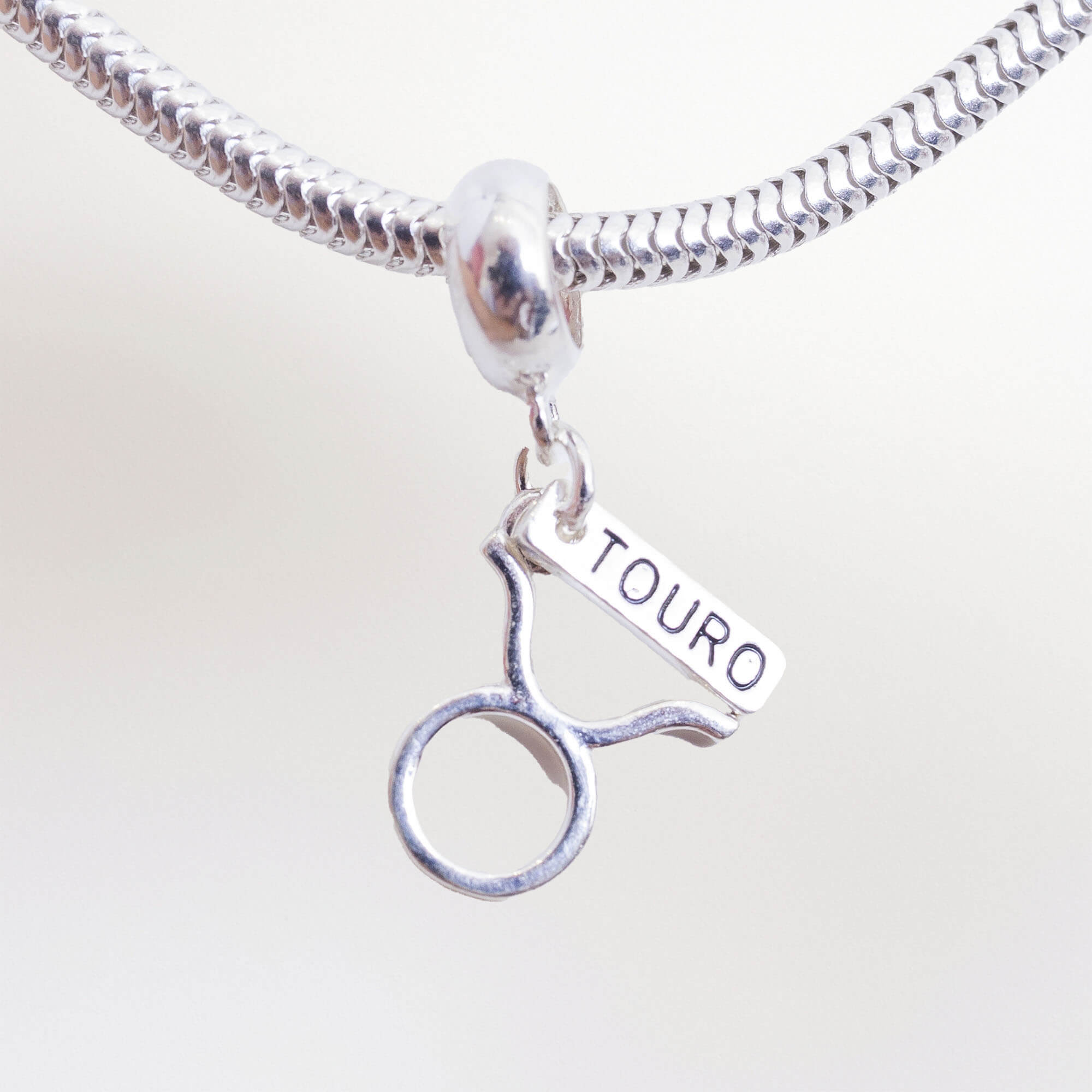 Berloque Signo Touro Vazado Prata 925