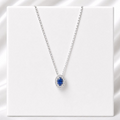 Colar de Prata 925 Azul Com Zircônias Cristais 45 cm