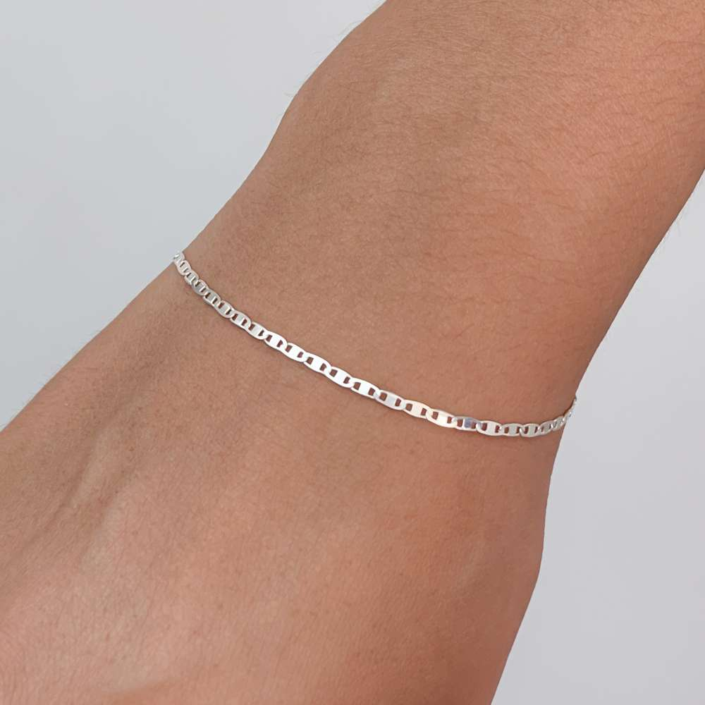 Pulseira Piastrine 18cm Prata 925
