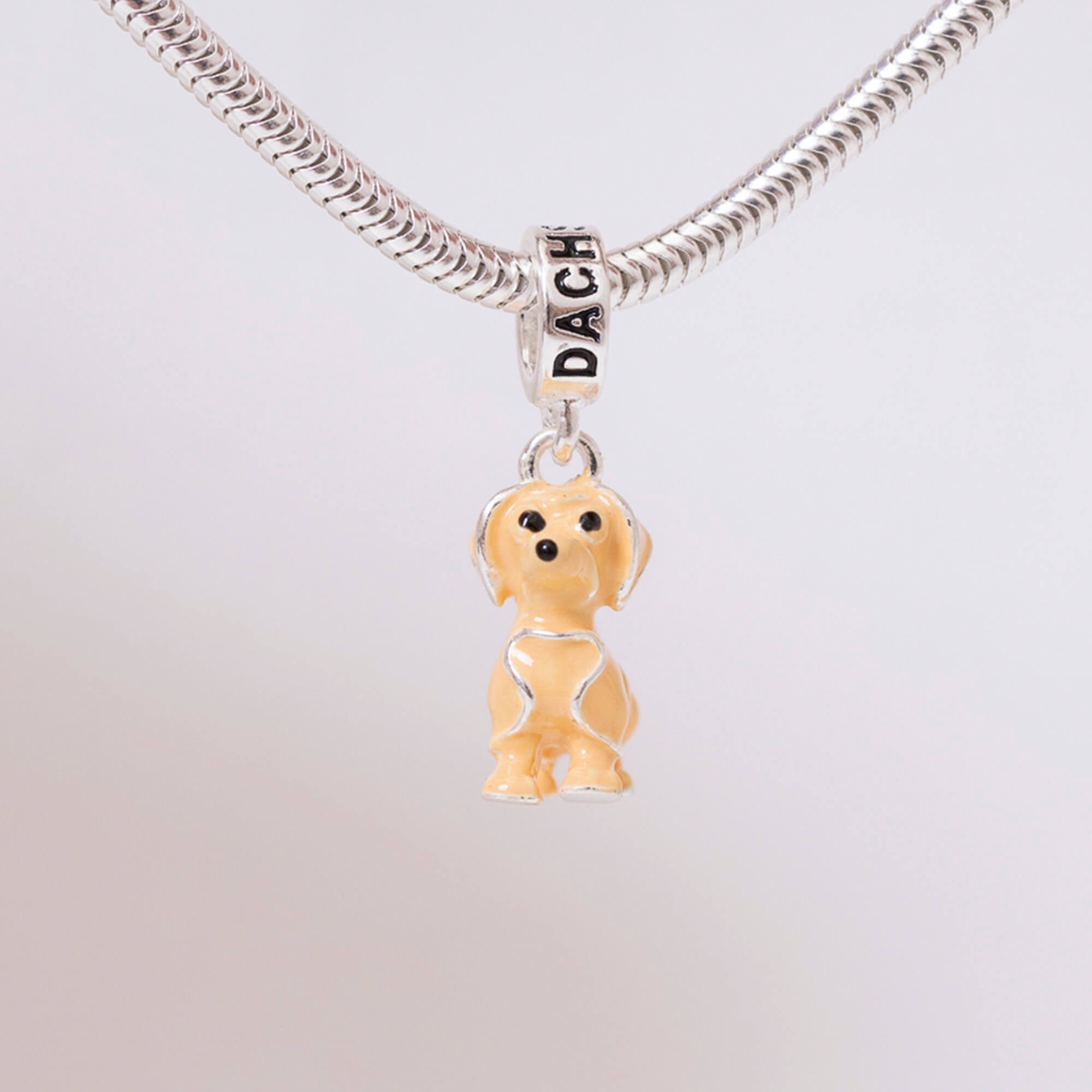 Berloque de Prata 925 Cachorro Dachshund Caramelo