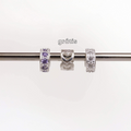 Leve 3 pague 2 - Kit de Berloques Prata 925 com Mini Separador Zirconia Cristal e Lilás e Ganhe Mini Separador Corações