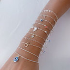 Pulseira Elo de Corações 18cm Prata 925